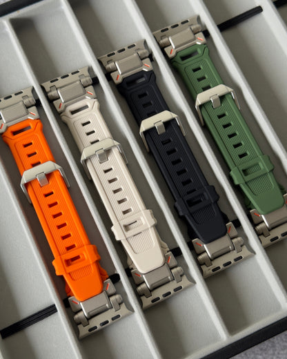 Solid Silicone Watch Band (Black) 42mm to 49mm