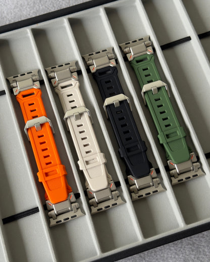 Solid Silicone Watch Band (Black) 42mm to 49mm