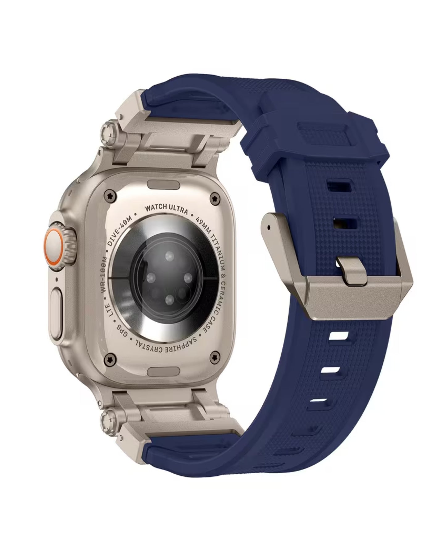 Solid Silicone Watch Band (Blue) 42mm to 49mm