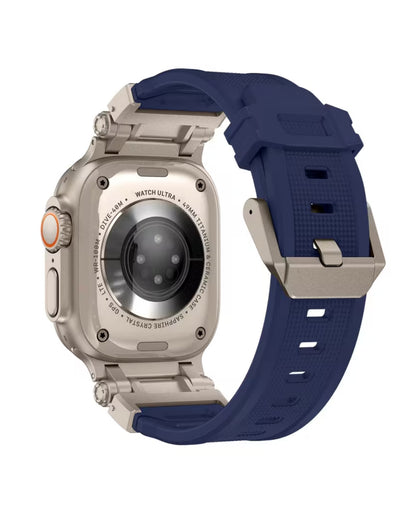 Solid Silicone Watch Band (Blue) 42mm to 49mm