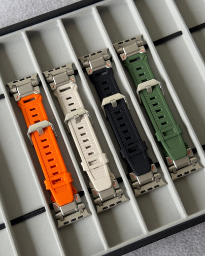 Solid Silicone Watch Band (Black) 42mm to 49mm