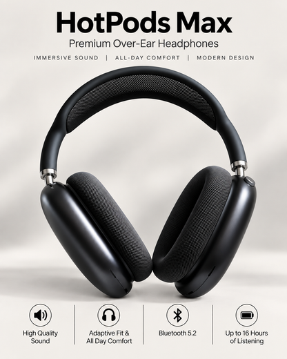 Hotpods Max (Noise Control + Popup Sensor) Black