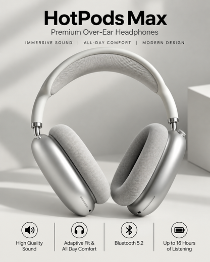 Hotpods Max (Noise Control + Popup Sensor) Silver