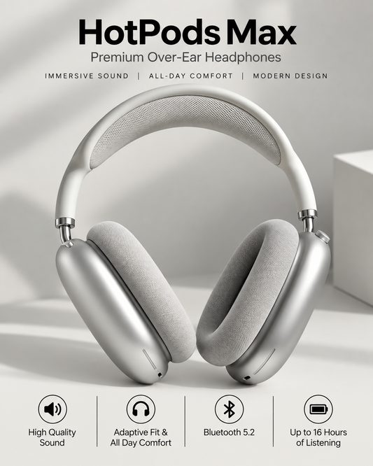 Hotpods Max (Noise Control + Popup Sensor) Silver