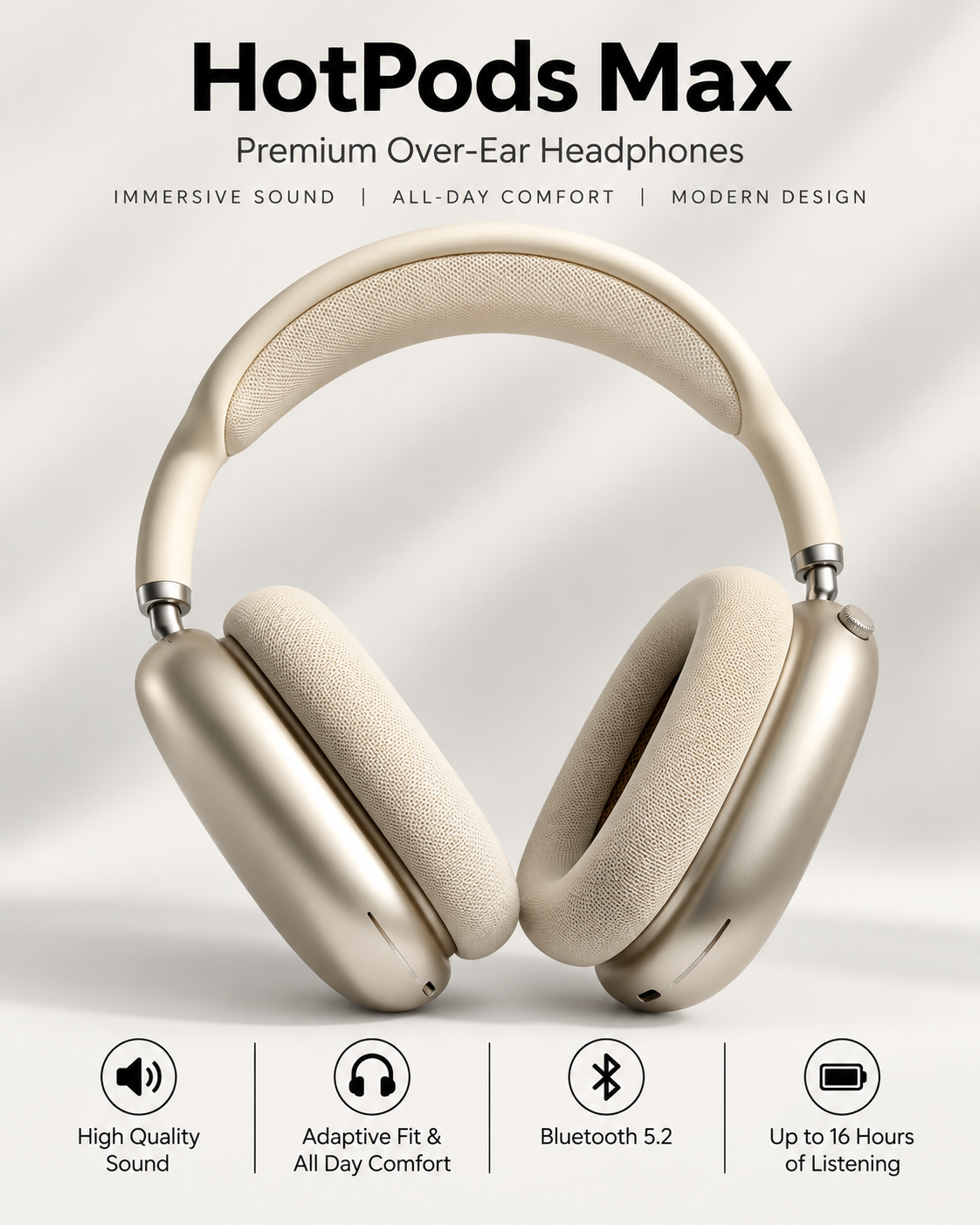 Hotpods Max (Noise Control + Popup Sensor) Starlight