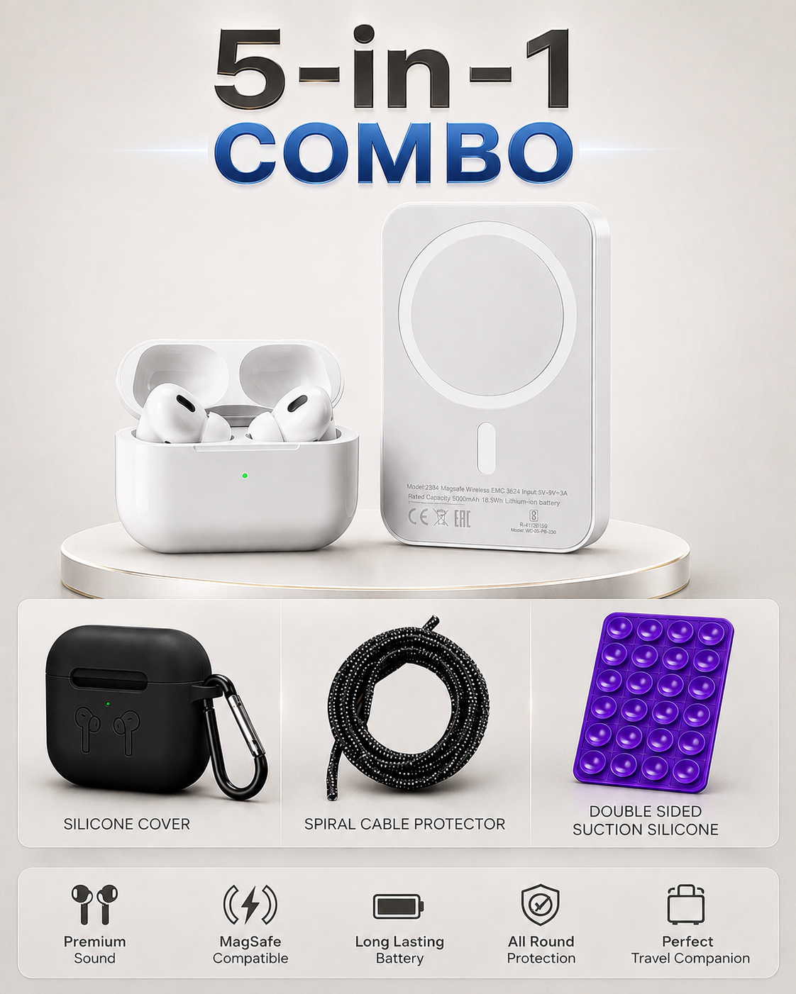 5 in 1 Hotpods Pro 2 Gen & Magcharge - Combo