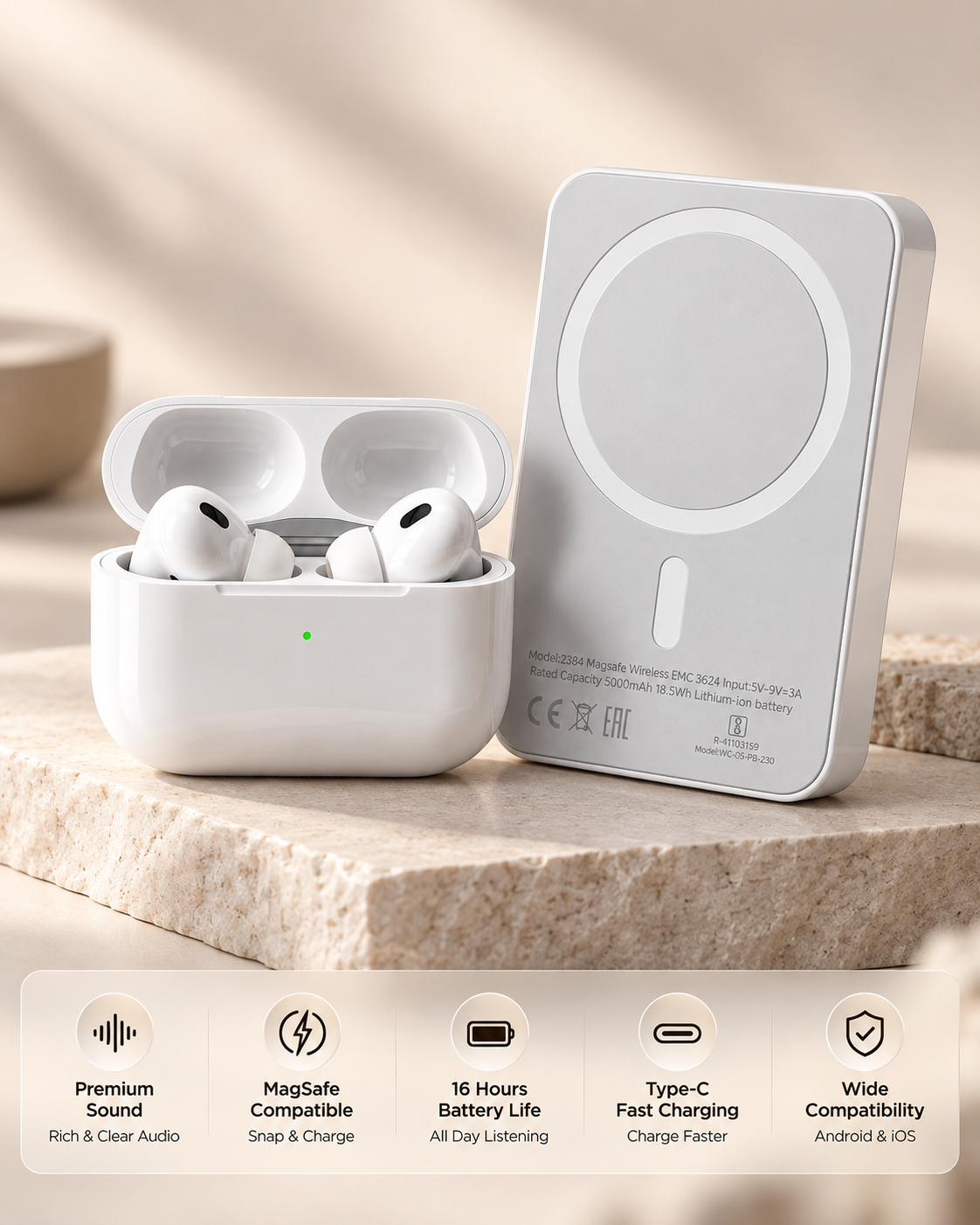 5 in 1 Hotpods Pro 3 Gen & Magcharge - Combo